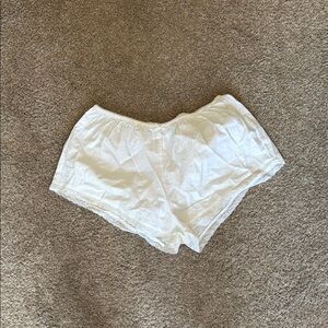 White Lace Trim Shorts